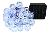 バブル ボール LED 30灯 ソーラー イルミネーション太陽光 充電式 コンセント不要 (.昼白色)