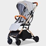 (crosmall)ベビーカー　背面ベビーカー 軽量 ハイシート コンパクト　機内持ち込み可　バギー　カバー　夏·冬シート付き (グレー)