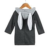 meolin耳フード付きコート冬暖かいジャケットアウター子供服Baby Topガールズコート 100 グレー 66