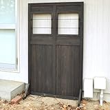 アンティークヴォレー風 フェイクドア シェッドファサードウォール ダークブラウン H181cm SFW-1100DBR