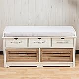 【アンティーク収納ベンチ】 天然木仕様 クッション座面 デザインベンチ