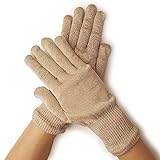 [841(ヤヨイ)] 上質 シルク 100% 絹 手袋 おやすみ手袋 日本製 オートミール L