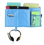hycureyベッドサイドストレージキャディバッグHanging Organizer for Bunk and病院寮の部屋ベッドベッドレールwith 8ポケット ブルー Bedside-Bag-001