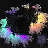 Funpa　イルミネーションライト　30球　四つの葉形　LED　太陽能充電式　防水　パーティー　写真背景　装飾　掛け飾り　道具　会場　アクセサリー　ホワイト　ウォーム　ABS樹脂
