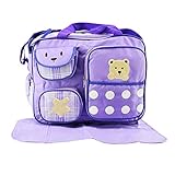 Kesoto ベビーおむつバッグ　マザーズバッグ　ママバッグ　旅行用バッグ　おむつバッグ　多機能　防水　収納用バッグ　全3色 - 紫の
