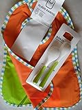 Ikea's Baby Gift Set: 2 Kladd Randig Bib, Green, Orange & Borja 2 Spoons 2 Items Bundle [並行輸入品]