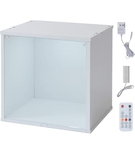 アクリル製　透明フラップBOX 完成品】3種の透明扉付き 薄型 キューブボックスα 改 新UV