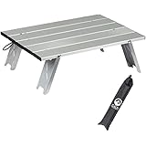 【Amazon限定ブランド】ジージーエヌ(G.G.N.) アルミロールテーブル シルバー 折りたたみ 軽量 コンパクト キャンプ アウトドア 収納袋付き GN02CM017