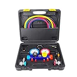 4ウェイACマニホールドゲージバルブセット R410 R134 R22 R407Cエアホースカプラアダプタ
