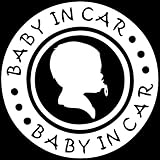 ベイビー イン カー ステッカーbaby in car /車用/シール/ Vinyl//ステッカー/bicr05 (白)