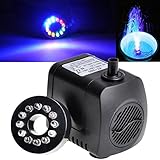 GOCHANGE水中ポンプ110V/15W 800L/H 210GPH 12個LEDライト付き最大揚程1.6Mウォーターポンプ防水ブラシレスモーター 潜水インストールポンプ 濾過ポンプ 池用ポンプ 循