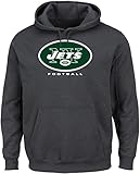 NFL New York JetsメンズOur Team長袖画面印刷フード付きフリースプルオーバー、XXL、チャコールヘザー
