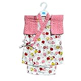 【子供甚平】女児　二重ガーゼ（綿100% ）りんごちゃん柄 (90)