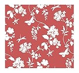 York Wallcoverings AP7430SMP Silhouettes Trailing Floral and Vines Wallpaper Memo Sample, 8-Inch x 1