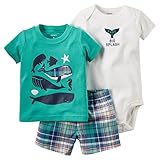 カーターズ Carter's ボディスーツ + ｔシャツ + パンツ　豪華3点セット 3-Piece Bodysuit & Shorts Set 3M (55-61cm) [並行輸入品]