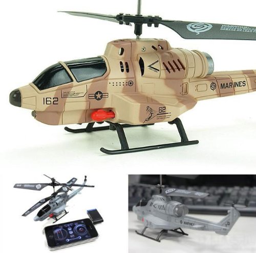 UDIRC iPad iPhone スマートフォンで飛ばせる次世代ラジコン登場 戦闘iPhoneヘリ ミサイル搭載 色:迷彩 U809A