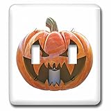 3drose BoehmグラフィックスHoliday Halloween – Jack O lantern Darker Pumpkin – 照明スイッチカバー – ダブルトグルスイッチ( LSP _