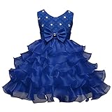 hibote 花柄　可愛い　ガール　ズプリンセス　誕生日　ウェディング　パーティー　ダンス　発表会　ドレス ブルー 80cm