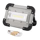 KBook led 投光器 COB ポータブル フラッドライト 充電式 作業灯 30W 小型・軽量 赤・青ライト搭載 折り畳み式 釣り用 車の修理用 夜間作業 アウトドア (電池なし)