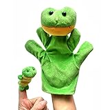 POTOJP 指人形 布の人形 家族みんなで指人形 マペットおもちゃ 縫いぐるみ 子供大好き 安心 布製 物語 童謡 おとぎ話 教育ハンドトイ 知能・五感 を育てる 動物 ごっこ遊び 2個入り (カエ