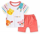 nico+(ニコプラス) Tシャツ ズボン 2点セット 半袖 半ズボン かわいい キャラクター ボーダー Type2 120cm