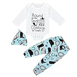 Karchi1セットの1セットの新生児の少年少女の手紙トップロンパーパンツ帽子3点一式の服　かわいい　綿　服　Tシャツトップ　パンツ　上下セット　衣装　贈り物　 (80)
