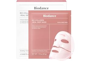 BIODANCE Bio-Collagen Real Deep Mask, Hydrating Overnight Hydrogel Mask, Pore Minimizing, Elasticity, Plumping Improvement, Korean Skincare | 1.19oz(34g) x 4ea