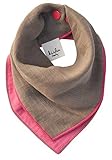 Kishu Baby Girl Bandana Bib, Solid Reversible, One Size Multicolor (khaki/pink) by Kishu Baby