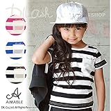 (エマーブル) AIMABLE半袖ボーダーＴシャツ/夏 120 ブルー