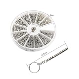 時計ネジ メガネねじ 固定ネジ ナットセット 小ネジ セット メガネ用 腕時計用 補修 精密ドライバー付き (約1000個入り)