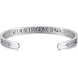 OSIANA Bracelets for Women Stainless Steel Inspirational Cuff Bangle Personalized Mantra Jewelry Best Friend Sister Her