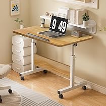 スタンディングデスク サイドテープル 68～101cm キャスター フック付き スタンディングデスク サイドテープル 68～101cm キャスター