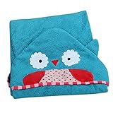 Aivtalk Cute Cartoon Animal Face Hooded Woven Terry Baby Bathrobe Towel, 90*90cm, Night Owl, 0-5 Yea