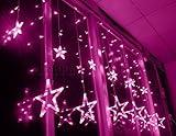 Jimeng　LED星イルミネーションライト　屋内外装飾用　ガーデン、ホームズ、結婚式、クリスマスパーティー　飾りスター　ピンク