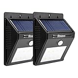 Homdox ソーラーライト 屋外 人感センサー 太陽発電 省エネ 屋外照明/ベランダ/庭先/車道/階段/軒先/壁掛け/玄関用 （2点セット）