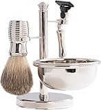 4 Piece Chrome Shaving Set [並行輸入品]