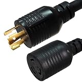 NEMA L6-30P to L6-20R Plug Adapter - 1 Foot, 20A/250V, 12 AWG - Iron Box # IBX-1362-01M by Iron Box