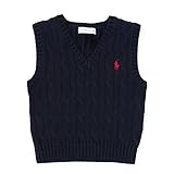 ラルフローレン　Ralphlauren 　コットンニットベスト　ネイビーブルー　12m(74-78cm) [並行輸入品]