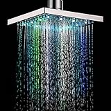 LEDシャワーベッド　HangRui トップスプレーシャワー 7色変換 水圧発電 電源不要 ロマンチック (7色変換)