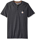 CarharttメンズBig and Tall Force Cotton Delmont半袖ヘンリーリラックスフィット US サイズ: L カラー: グレイ
