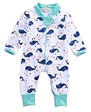 Sylvamorning クジラ 子供服 ロンパース 長袖　新生児 ベビー カバーオール 子供服 可愛い　赤ちゃん服　秋冬春　長袖ロンパース 男女兼用 出産祝い　動物柄　前開き　柔らかい　 80 90