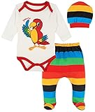 Lilax Baby Girl Fun Uniqueソフトコットンボディスーツ、キャップ、とパンツ新生児用品一式3ピースギフトセット