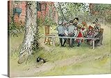 カール・ラーションプレミアムシックラップキャンバス壁アート印刷題名朝食under the big birch Aホーム'から、シリーズ、c.1895 48" x 32" 2007292_24_48x3