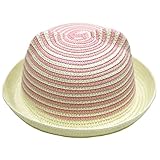 【ノーブランド品】ベビーキッズ 耳付き麦わら帽子 あごゴム付 50cm 51cm 52cm 男の子・女の子用 ピンク