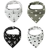 Biubee4枚セット スタイ ビブ ベビー　 ビニール よだれかけ 三角 スナップ サイズ調整可能 柔らかい