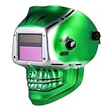 KKmoon 自動遮光 溶接ヘルメット 溶接面 マスク 太陽光発電 TIG MIG スカルスケルトンデザイン