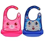 Lovoski キッズ　赤ちゃん　シリコンビブ　食事　防水ビブ　スタイ　エプロン　よだれかけ - 2個