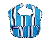 Wupzey Waterproof Food Catcher Bib, Blue Stripe, Beginner by Wupzey