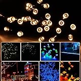 Lychee Solar Christmas String Solar Fairy String Lights for Outdoor Room Garden Home Christmas Party