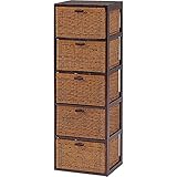 ランドリーチェスト(洗面所収納/ランドリー収納) 5段 幅40cm スリム 木製(籐 天然木) 枯淡シリーズ 【完成品】 【代引不可】 生活用品 インテリア 雑貨 日用雑貨 洗濯用品 ハンガー top1-ds-1314044-ak [簡易パ